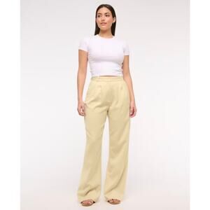 Abercrombie & Fitch Sloan Tailored Wide-Leg Trousers- Yellow - Size 2 / 26